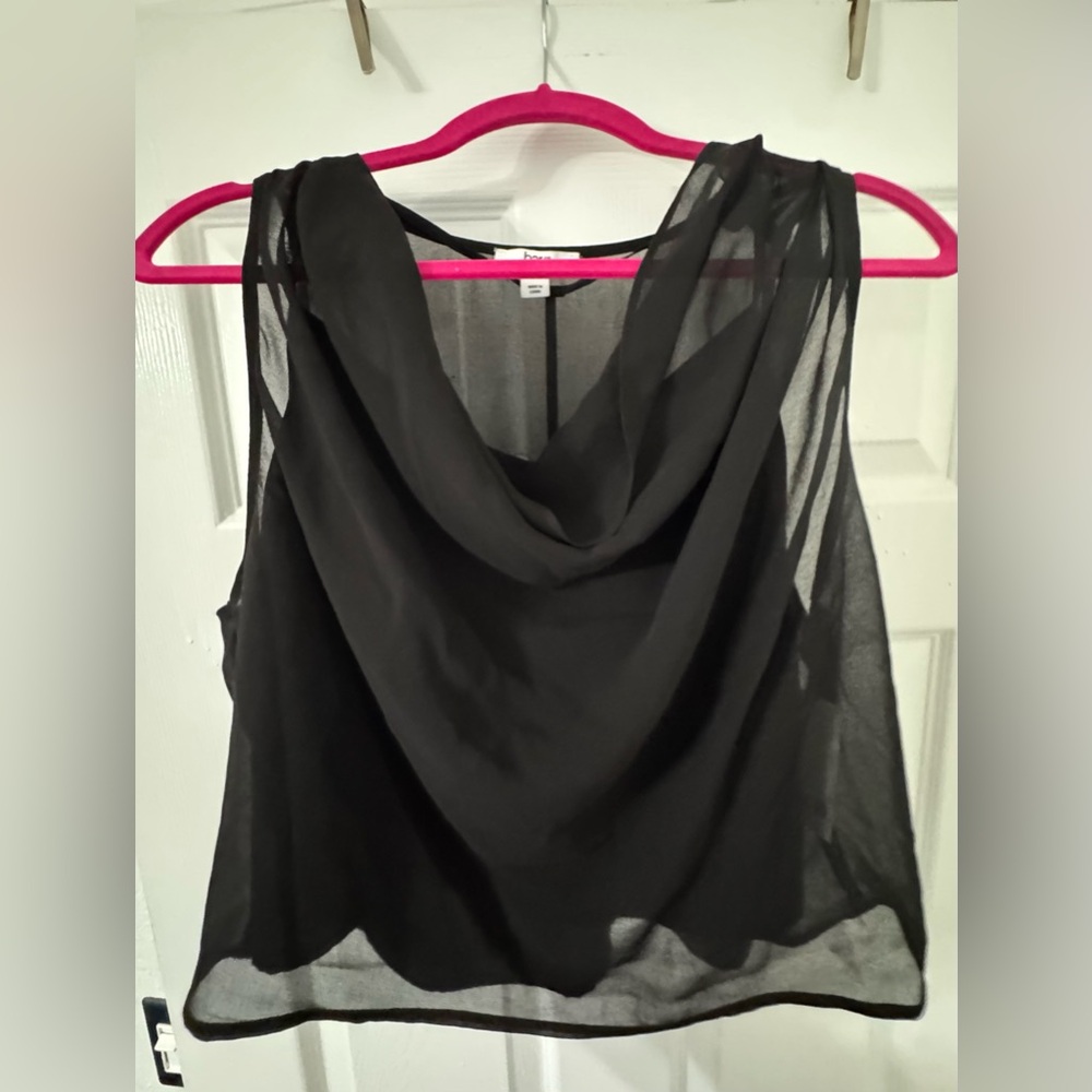Bar III Black Sheer Women's Blouse